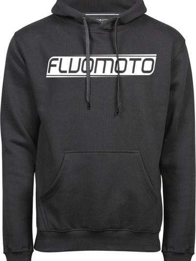 Fluomoto signature hoodie black front