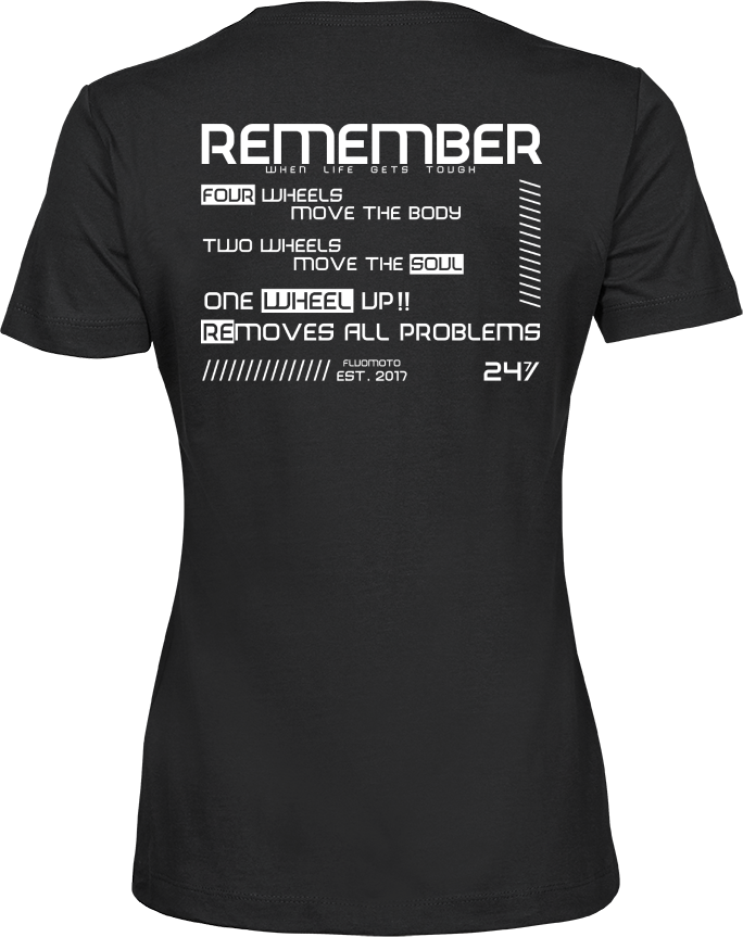 Remember Tshirt woman girls black oversized back