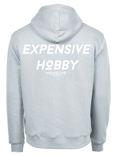 Fluomoto hoodie expensive hobby back ice blue