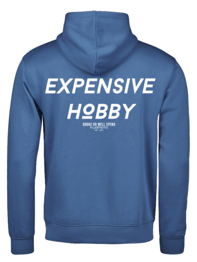 Expensive hobby fluomoto hoodie marine blue