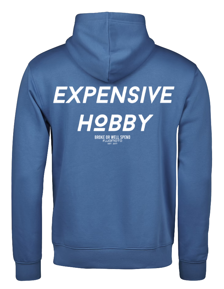 Expensive hobby fluomoto hoodie marine blue