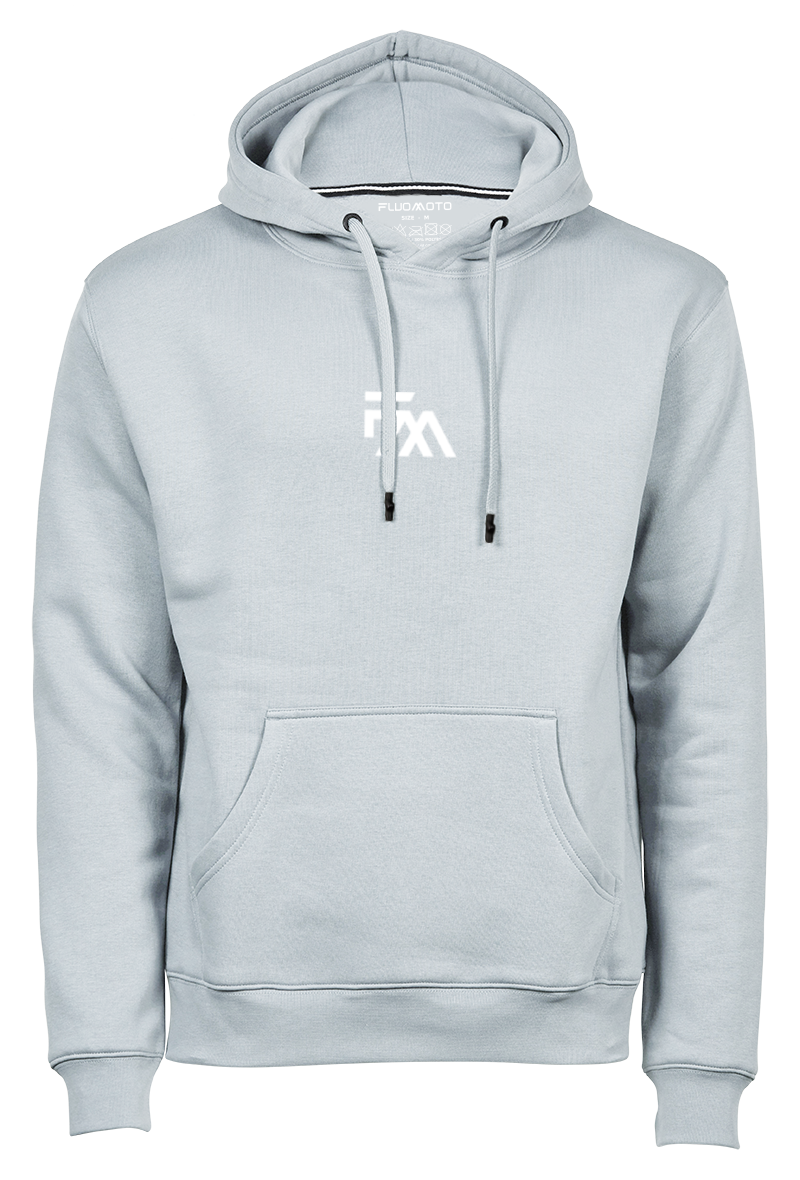 FM hoodie ice blue fluomoto front men