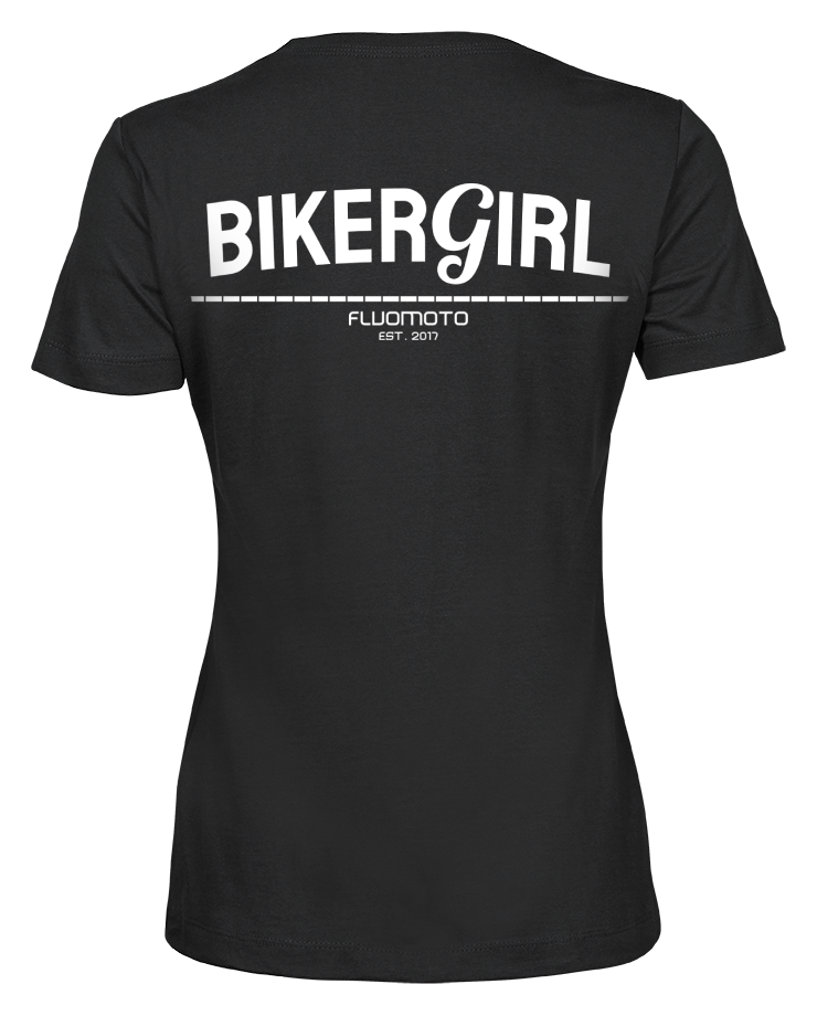 Bikergirl tshirt woman girl moto fluomoto