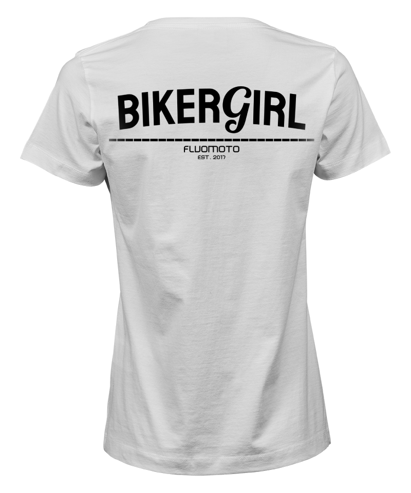 Bikergirl tshirt white oversized woman girls moto