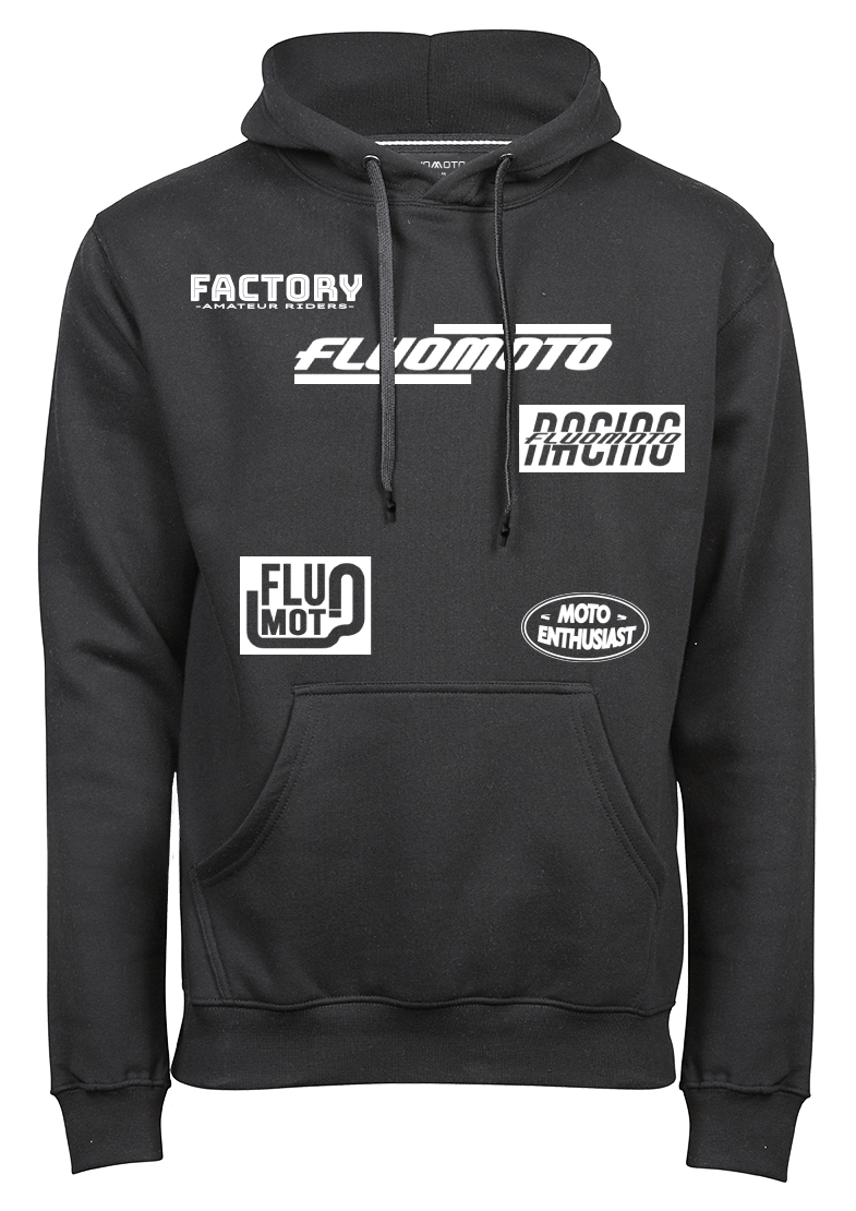 Racing motosport hoodie men black front