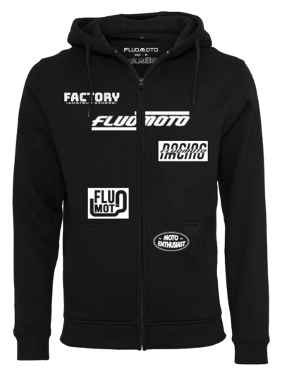 Zipper 701 racing hoodie jacket black front