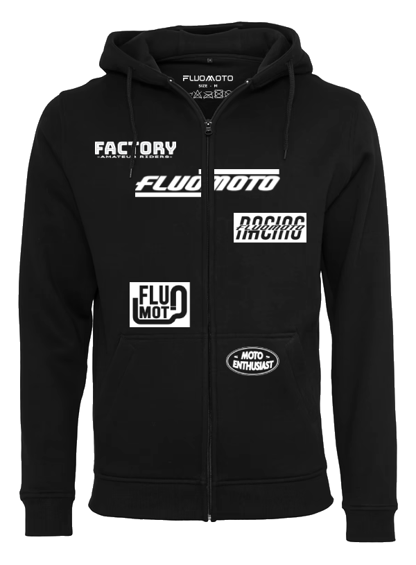Zipper 701 racing hoodie jacket black front